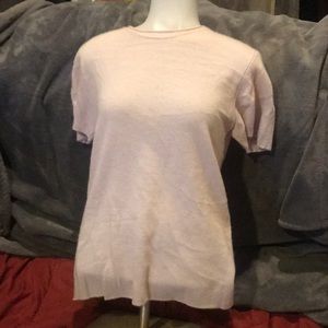 White and warren sz. m roll crew neck cashmere T